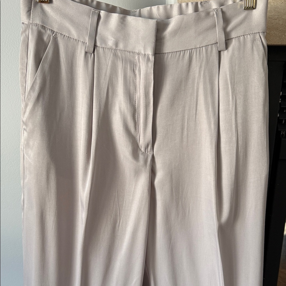HM women Light Gray satin Pants